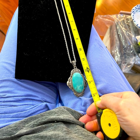 Vintage Silver turquoise necklace. May need cleaning - Picture 6 of 12